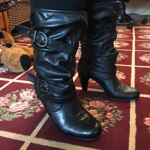 White Mountain Good Day Black Boots (wide width)